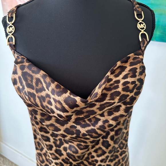 Michael Kors leopard satin silky slip dress pinup party evening worn once - Picture 2 of 9